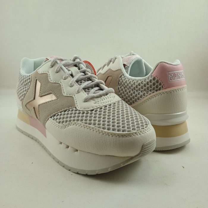 Semi-sport sintetico blanco con cierre de cordon, Munich mod. 1699030 - Imagen 2