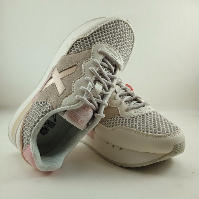 Semi-sport sintetico blanco con cierre de cordon, Munich mod. 1699030 - Imagen 4