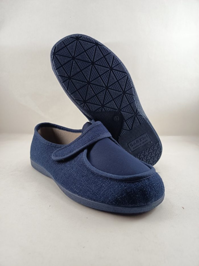 Alpargata de saco azul con cierre de velcro, Garzon mod. 6870.149 - Imagen 3