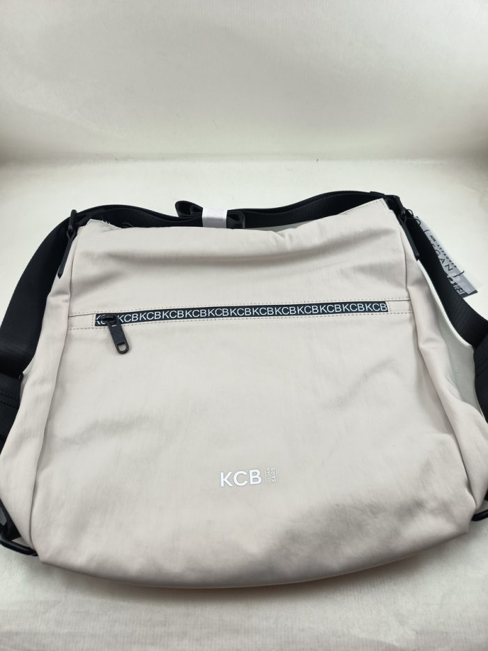 Bolso-mochila sintetico gris con cierre de cremallera, Kcb mod. 3245
