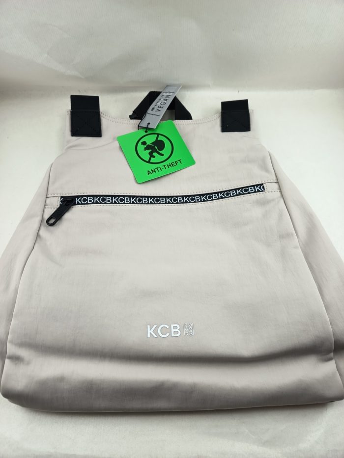 Mochila grande sintetica gris con cierre de cremallera, Kcb mod. 3246