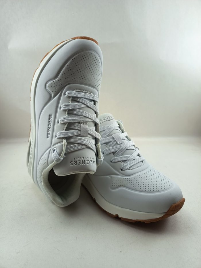 Semi-sport de piel blanca con cierre de cordon, Skechers mod. 73690 - Imagen 4