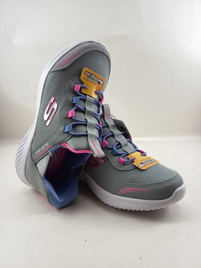 Semi-sport sintetico gris sin cierres, Skechers mod. 303585 - Imagen 4