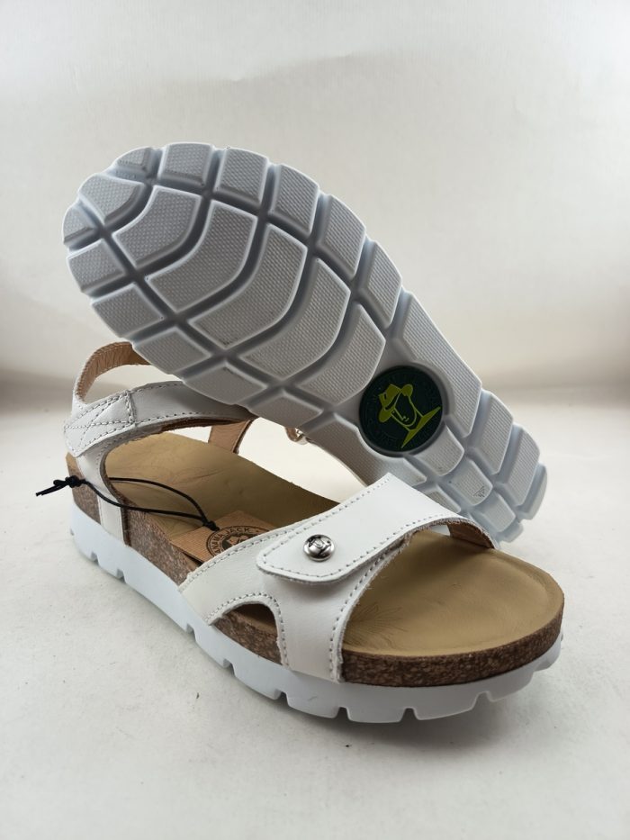 Sandalia de piel blanca con cierre de velcros, Panama jack modl Sulia basics B1 - Imagen 3