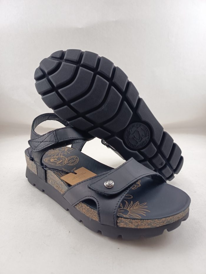 Sandalia de piel negra con cierre de velcros, Panama jack mod. Sulia basics B2 - Imagen 3