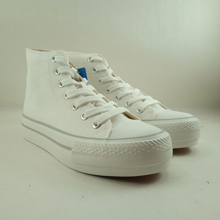 Bota de lona blanca con cordones Mustang 60172