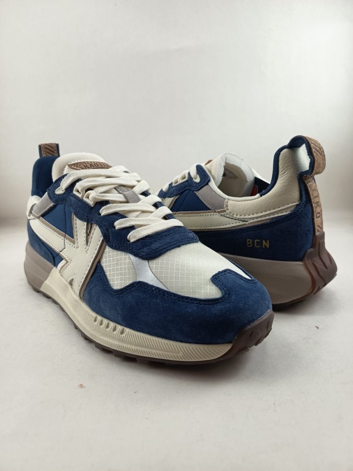 Semi-sport de piel azul con cierre de cordon, Kaotiko mod. 032600 - Imagen 2