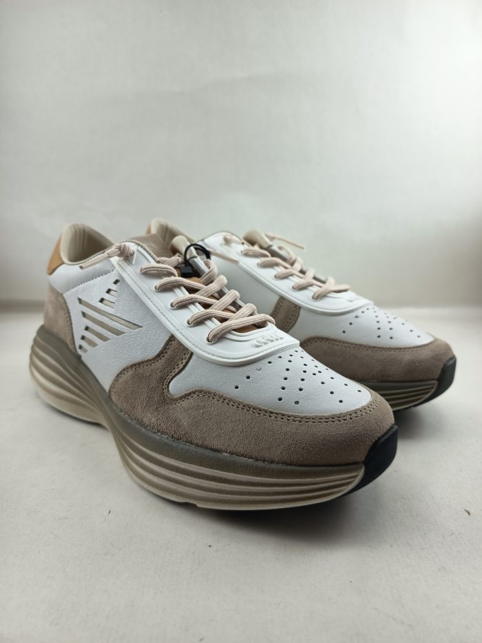 Semi-sport de piel blanco con cierre de cordon elastico, Cetti mod. C-1383