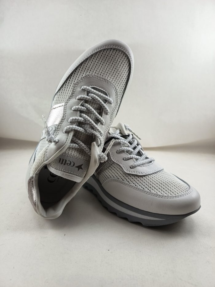 Semi-sport de piel blanca con cierre de cordon elastico, Cetti mod. C-849 - Imagen 4