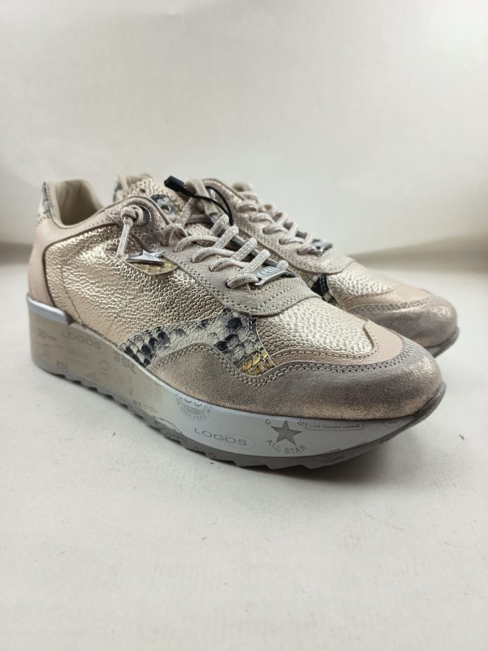 Semi-sport de piel beig con cierre de cordon elastico, Cetti mod. C-848 - Imagen 2