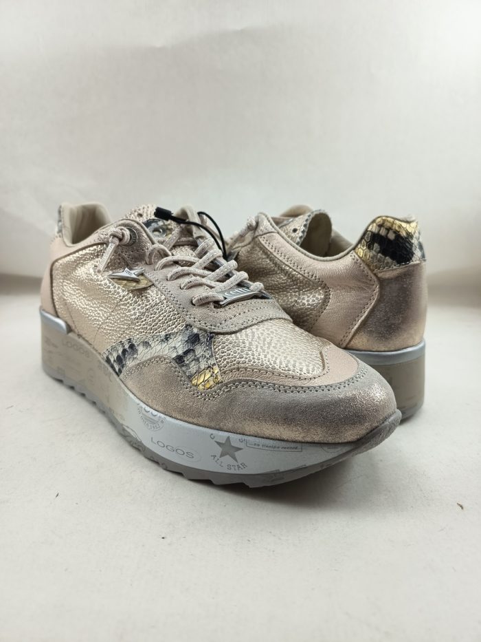 Semi-sport de piel beig con cierre de cordon elastico, Cetti mod. C-848 - Imagen 3