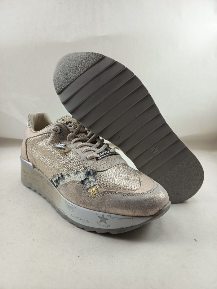 Semi-sport de piel beig con cierre de cordon elastico, Cetti mod. C-848 - Imagen 4