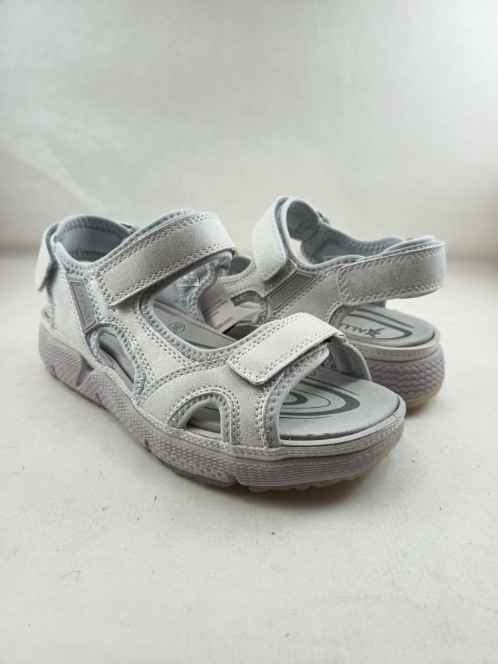 Sandalia de piel blanca con cierre de velcros, Allrounder mod. 8220 - Imagen 2