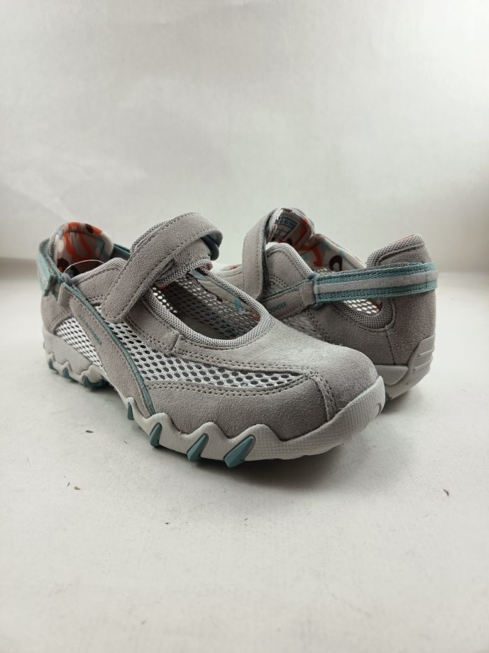 Semi-sport de piel gris con cierre de velcro, Allrounder mod. 8042 niro - Imagen 2