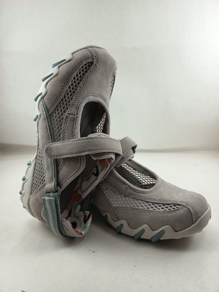 Semi-sport de piel gris con cierre de velcro, Allrounder mod. 8042 niro - Imagen 4