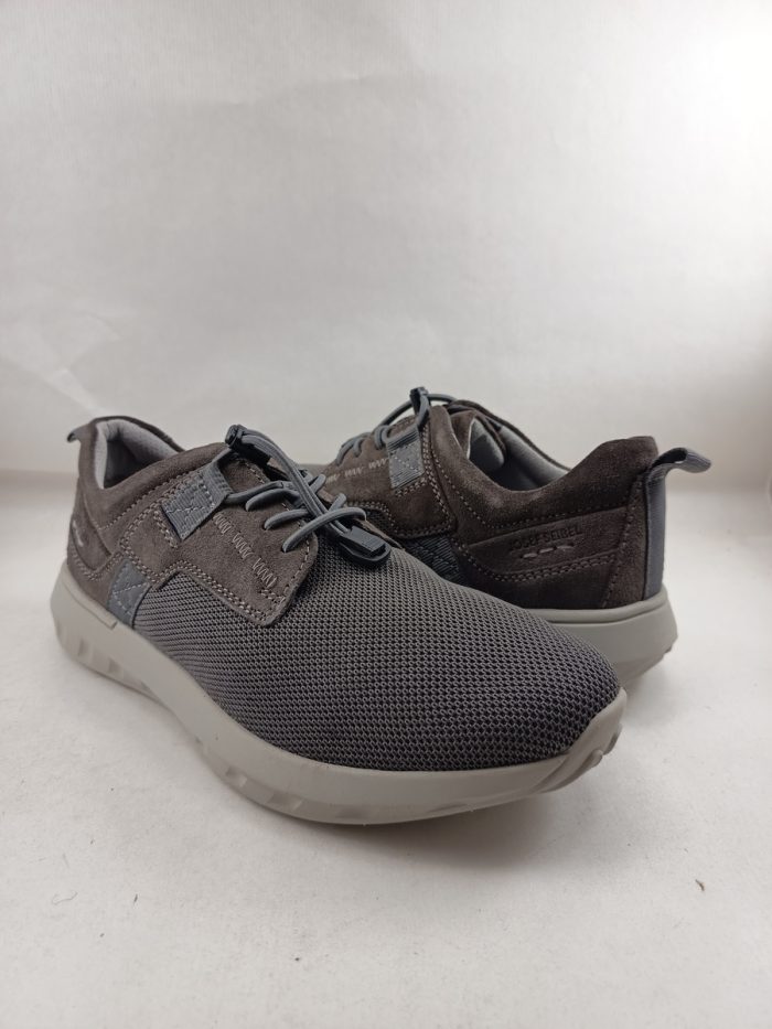 Semi-sport de piel y textil combinado gris con cierre de cordon elastico, Josef seibel mod. 33612 - Imagen 2
