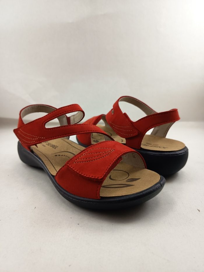 Sandalia de piel roja con cierre de velcro, Josef seibel mod. 86708 - Imagen 2