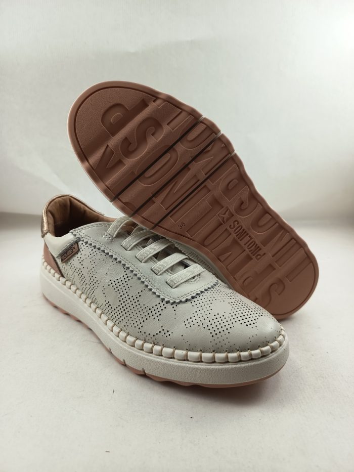Semi-sport de piel crema con cierre de cordon elastico, Pikolinos mod. 6621c1 - Imagen 3