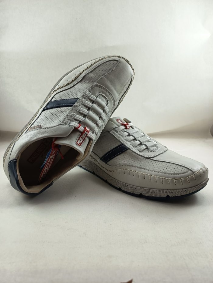 Semi-sport de piel blanco con cierre de cordon elastico, Pikolinos mod. 6046c1 - Imagen 4