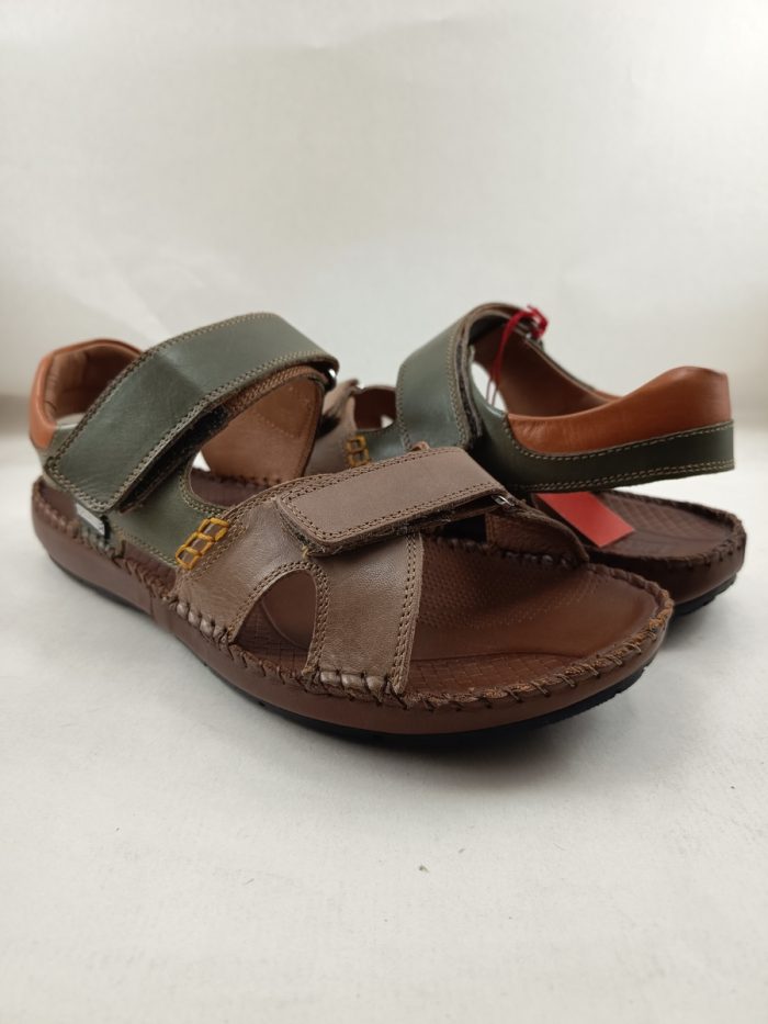 Sandalia de piel multicolor con cierre de velcros, Pikolinos mod. 5818c2 - Imagen 2