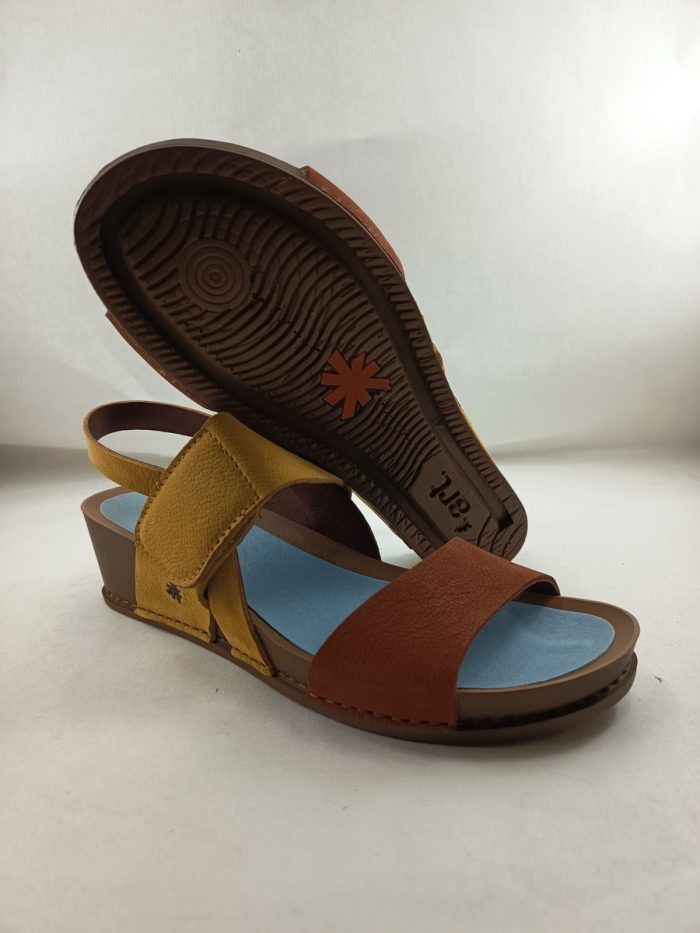 Sandalia de piel multicolor con ciere de velcro, Art mod. 1945 - Imagen 2
