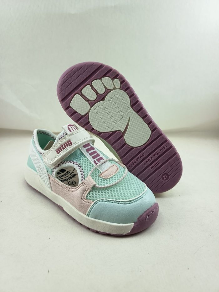 Sandalia de cortes sintetica celeste con cierre de velcro, Mustang kids mod. 49046 - Imagen 3