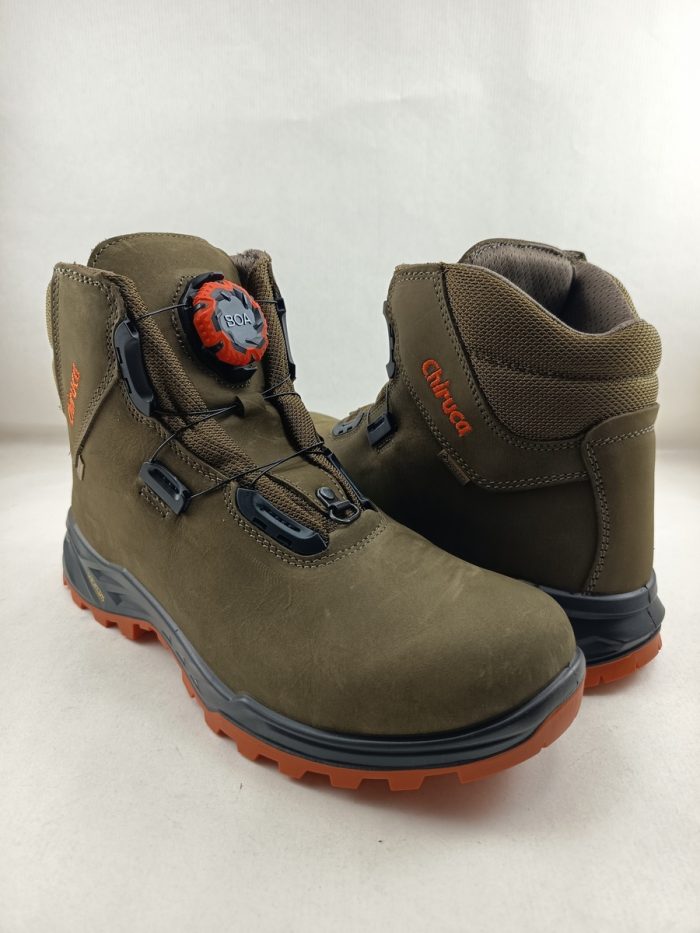 Bota treaking de piel verde con cierre de cordon elastico, Chiruca mod. Cares boa - Imagen 2