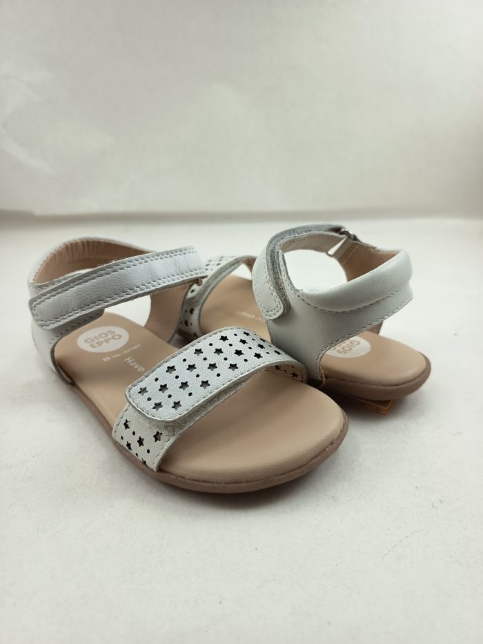 Sandalia de piel blanca con cierres de velcros, Gioseppo mod. 75346 - Imagen 2