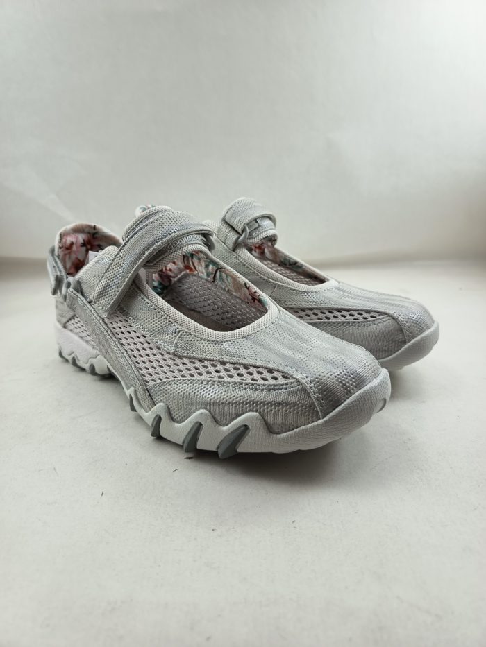 Semi-sport de piel y rejilla gris con cierre de velcro, Allrounder mod. Niro - Imagen 2