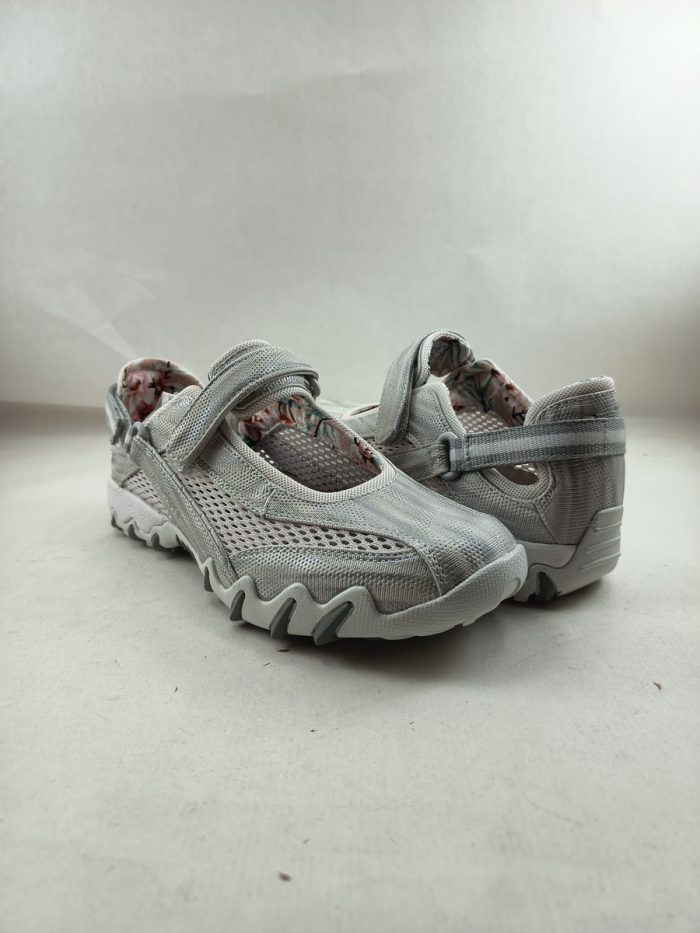 Semi-sport de piel y rejilla gris con cierre de velcro, Allrounder mod. Niro - Imagen 3