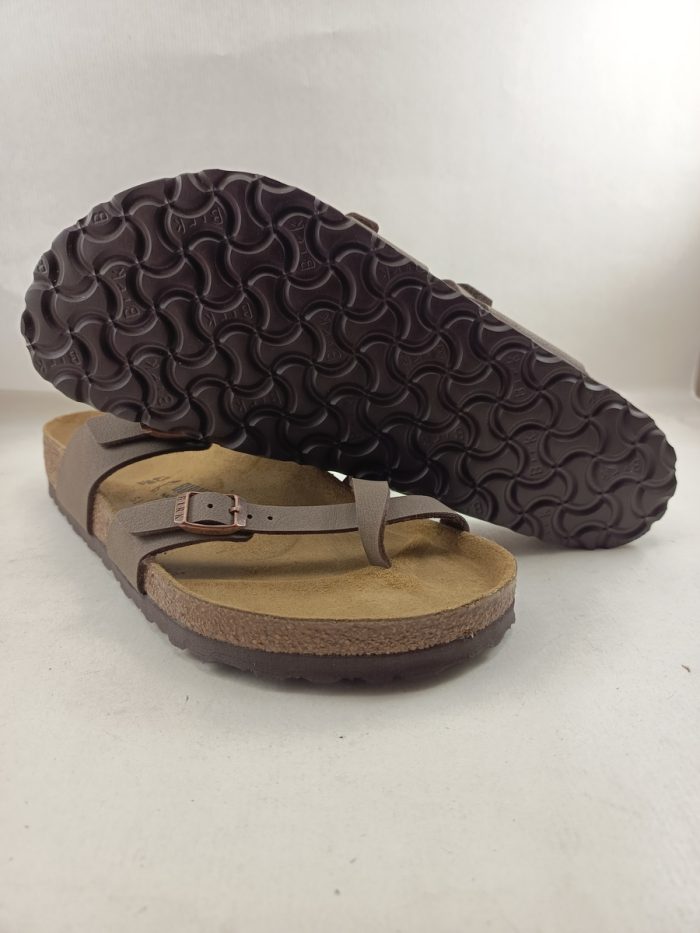 Chancla de dedo en piel marron con cierre de doble hebilla, Birkenstock mod. Mayari - Imagen 4