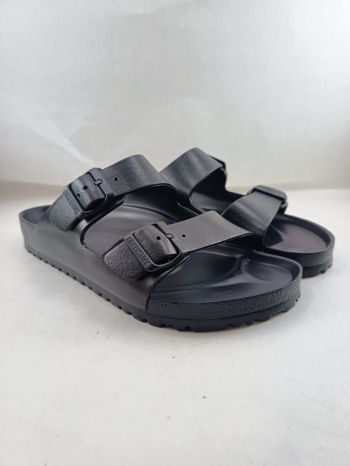 Chancla de eva negra con cierre de doble hebilla, Birkenstock mod. Arizona