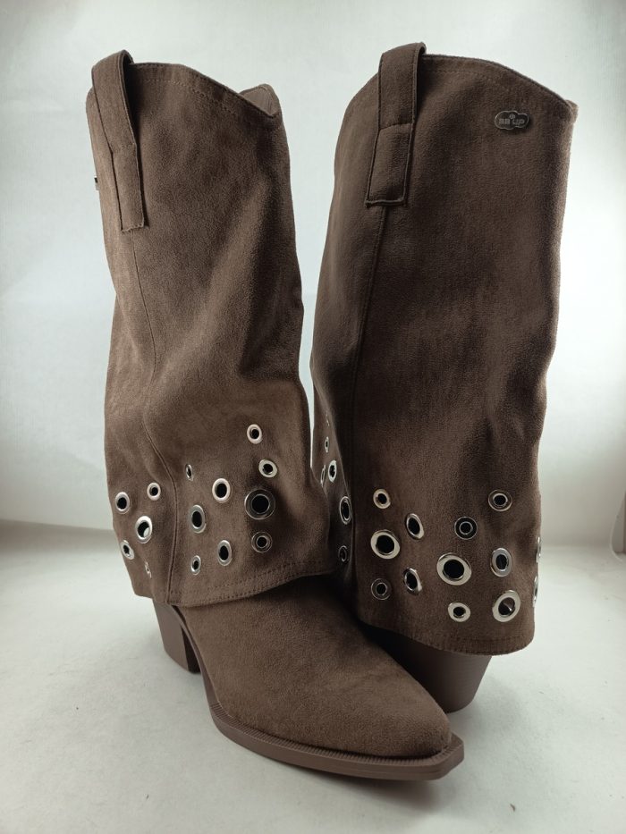 Bota de ante camel con cierre de cremallera, BB up mod. 2479 - Imagen 2