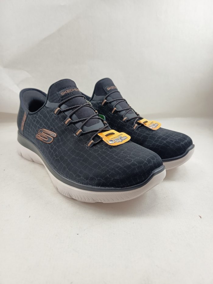 Semi-sport sintetico negro sin cierres, modelo sliping, Skechers mod. 150128 - Imagen 4