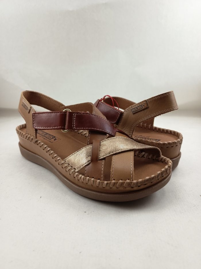 Sandalia de piel multicolor con cierre de velcro, Pikolinos mod. 0741C2 - Imagen 2
