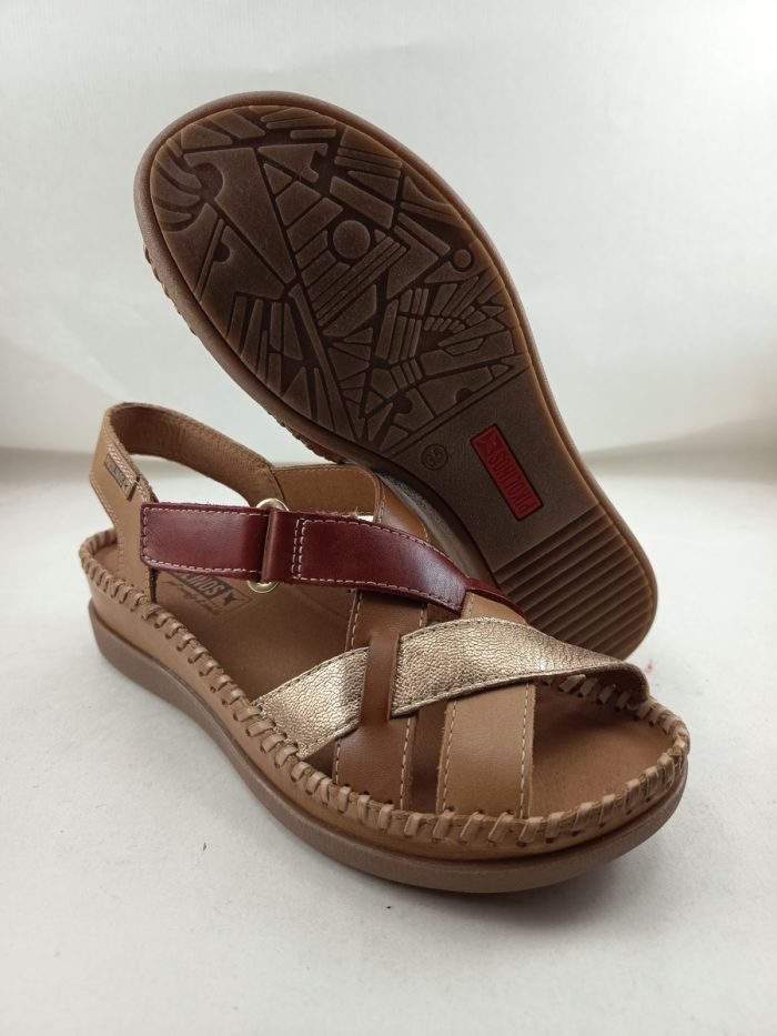 Sandalia de piel multicolor con cierre de velcro, Pikolinos mod. 0741C2 - Imagen 3