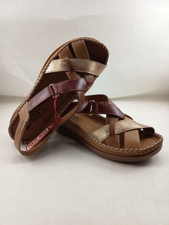 Sandalia de piel multicolor con cierre de velcro, Pikolinos mod. 0741C2 - Imagen 4