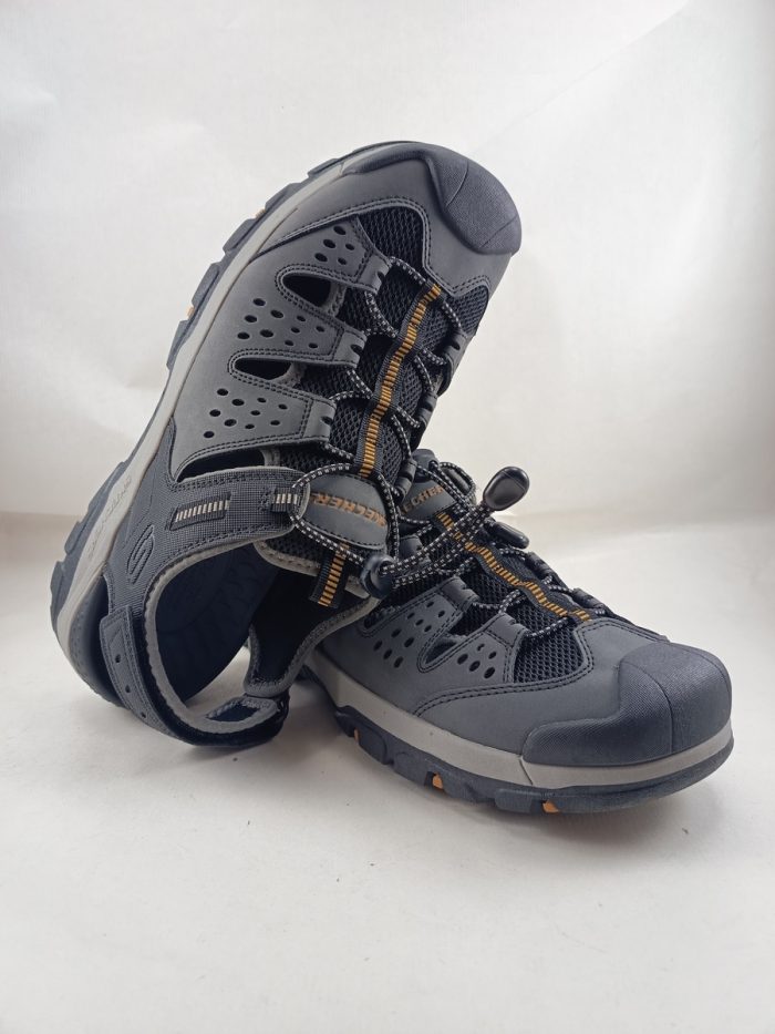 Sandalia de cortes en piel con cierre de cordon, Skechers mod. 205113
