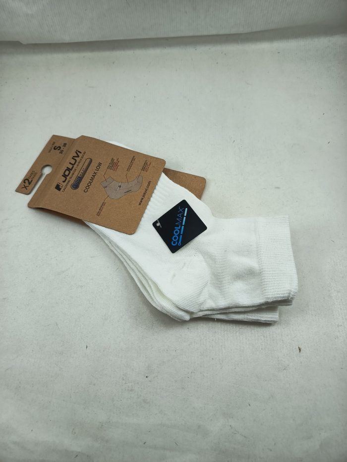 Calcertin classico coolmax low 2 sintetico blanco con goma elastica en tobillo, Joluvi mod. 230666