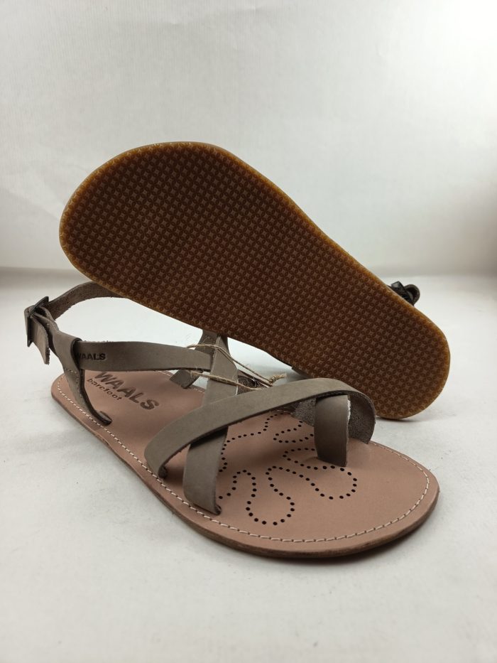 Sandalia barefoot de piel crema con cierre de hebilla, Waals barefoot mod. Natur - Imagen 3