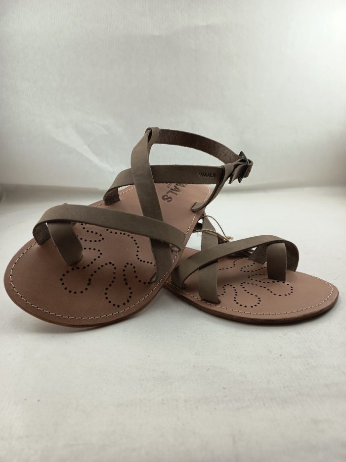 Sandalia barefoot de piel crema con cierre de hebilla, Waals barefoot mod. Natur - Imagen 4