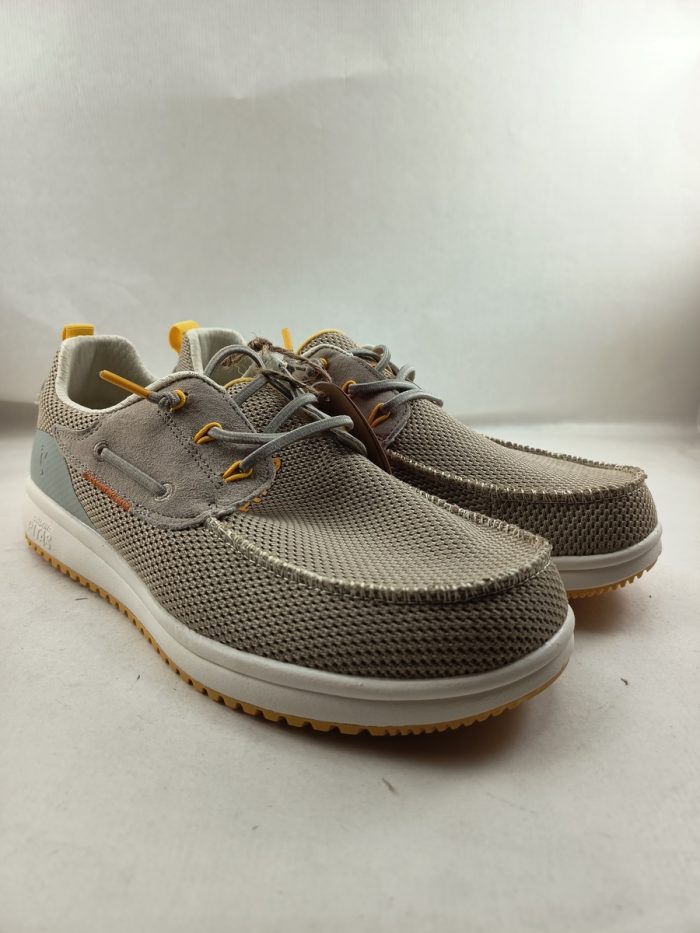 Semi-sport de algodon crema con cierre de cordon elastico, Pitas mod. Bay