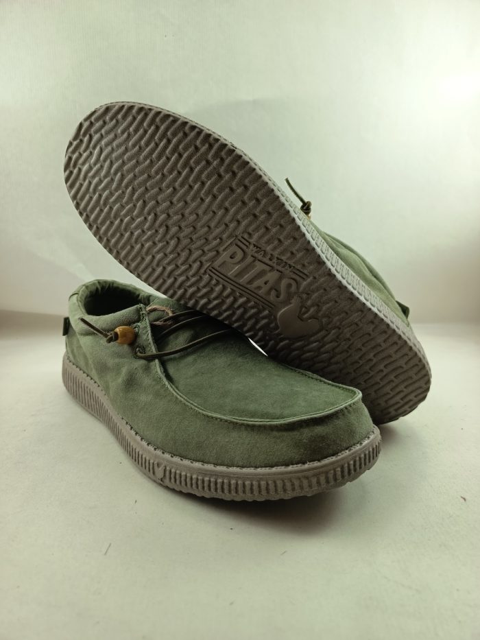 Semi-sport de algodon verde con cierre de cordon elastico, Pitas mod. Wp150 - Imagen 3
