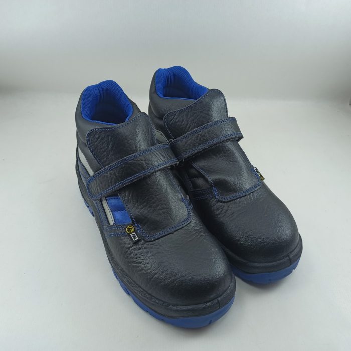 Bota de seguridad de piel negra con detalles en azul y cierre de velcro Fal seguridad mod. Segura - Imagen 2