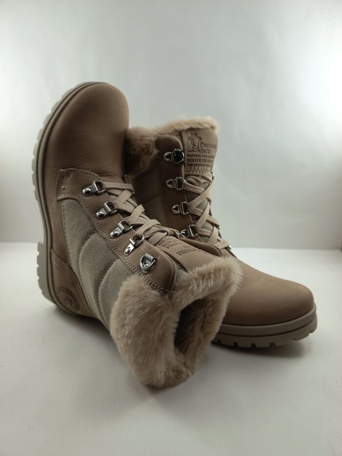 Bota crema de piel con cierre de cordon, Panama Jack mod. Tuscani B28