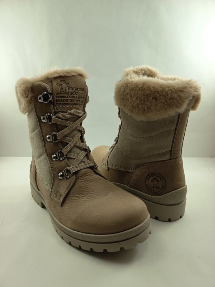 Bota crema de piel con cierre de cordon, Panama Jack mod. Tuscani B28 - Imagen 3