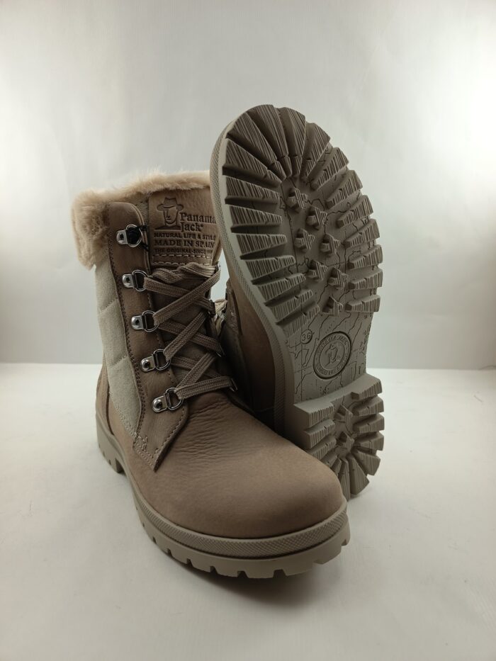 Bota crema de piel con cierre de cordon, Panama Jack mod. Tuscani B28 - Imagen 4