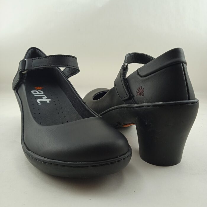 Zapato sport de piel negro con cierre de velcro, Art mod. 1440 - Imagen 3