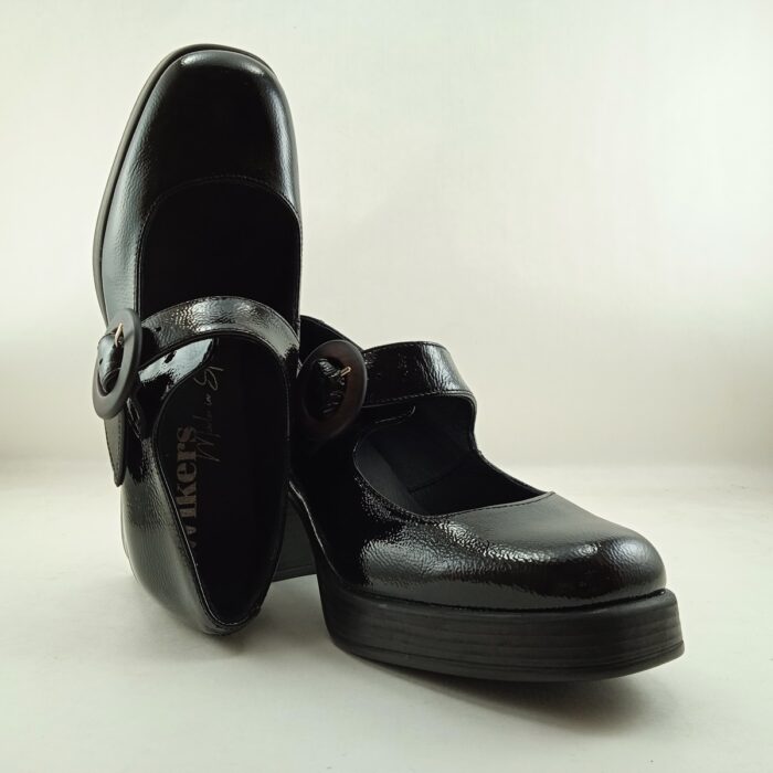Zapato de charol negro con cierre de hebilla, Wickers mod. E-139 - Imagen 2