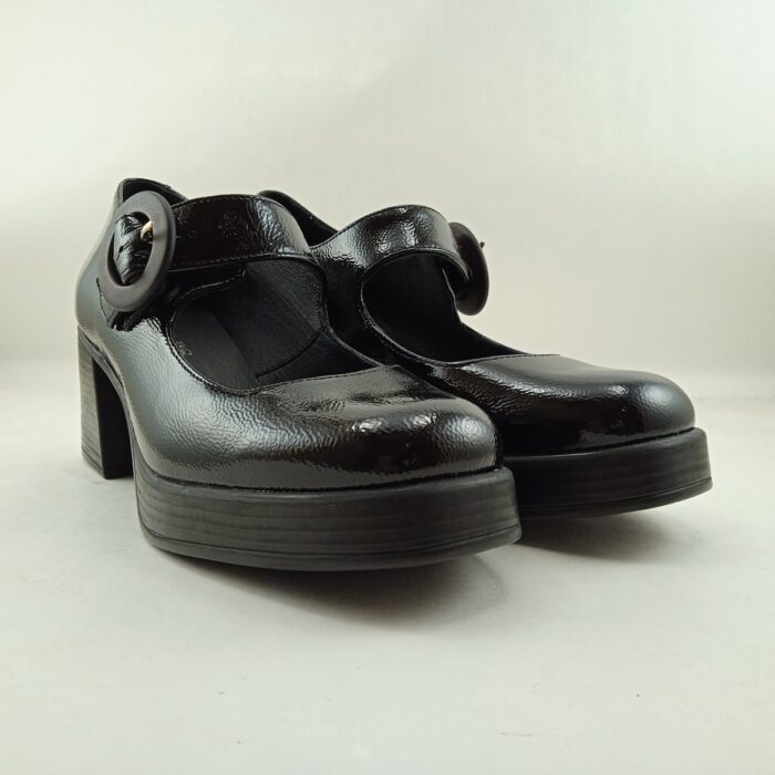 Zapato de charol negro con cierre de hebilla, Wickers mod. E-139 - Imagen 3